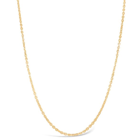 18K Gold Rolo Link Chain Necklace - 16 inches